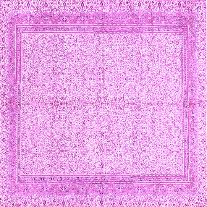 Square Machine Washable Persian Purple Traditional Area Rugs, wshtr336pur
