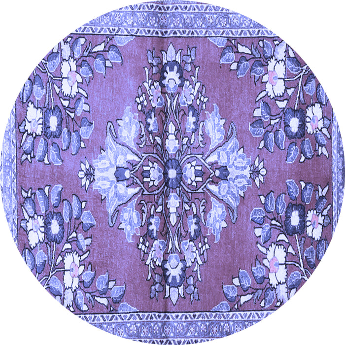 Round Machine Washable Animal Blue Traditional Rug, wshtr3370blu