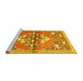 Sideview of Machine Washable Animal Yellow Traditional Rug, wshtr3370yw