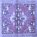 Square Animal Blue Traditional Rug, tr3370blu