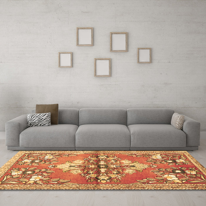 Machine Washable Animal Brown Traditional Rug in a Living Room,, wshtr3370brn