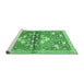Sideview of Machine Washable Animal Emerald Green Traditional Area Rugs, wshtr3370emgrn