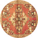 Round Machine Washable Animal Brown Traditional Rug, wshtr3370brn