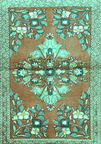 Animal Turquoise Traditional Rug, tr3370turq