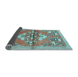 Sideview of Animal Light Blue Traditional Rug, tr3370lblu