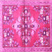 Square Machine Washable Animal Pink Traditional Rug, wshtr3370pnk