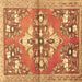 Square Animal Brown Traditional Rug, tr3370brn