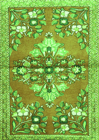 Animal Green Traditional Rug, tr3370grn