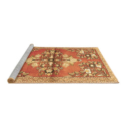 Sideview of Machine Washable Animal Brown Traditional Rug, wshtr3370brn