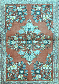 Animal Light Blue Traditional Rug, tr3370lblu