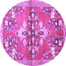 Round Animal Purple Traditional Rug, tr3370pur