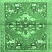 Square Machine Washable Animal Emerald Green Traditional Area Rugs, wshtr3370emgrn