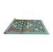 Sideview of Machine Washable Animal Light Blue Traditional Rug, wshtr3370lblu