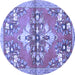 Round Animal Blue Traditional Rug, tr3370blu