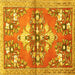 Square Animal Yellow Traditional Rug, tr3370yw