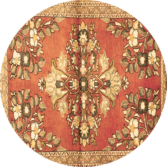 Round Animal Brown Traditional Rug, tr3370brn