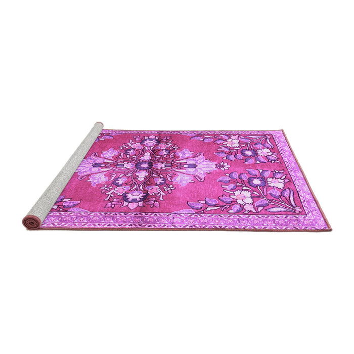 Sideview of Machine Washable Animal Purple Traditional Area Rugs, wshtr3370pur