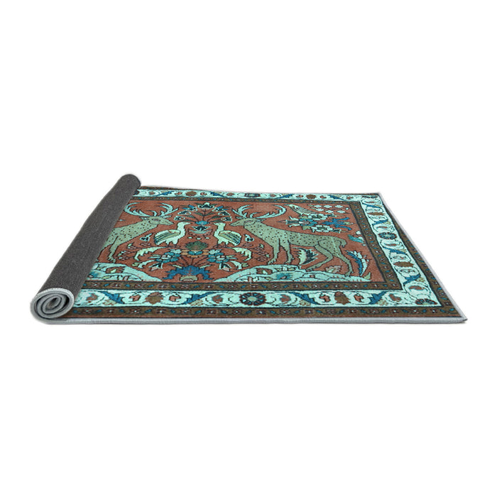 Sideview of Animal Light Blue Traditional Rug, tr3371lblu