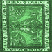 Square Animal Emerald Green Traditional Rug, tr3371emgrn