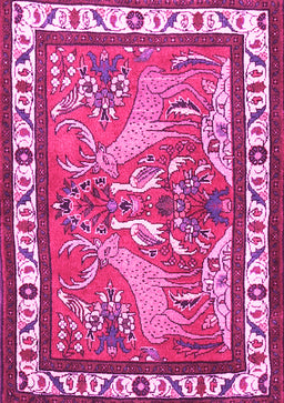 Animal Pink Traditional Rug, tr3371pnk