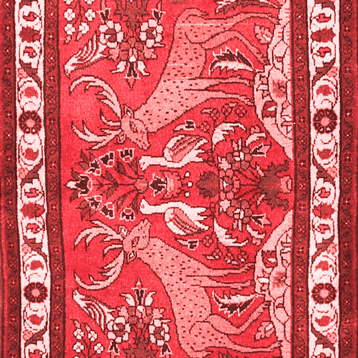Machine Washable Animal Red Traditional Rug, wshtr3371red