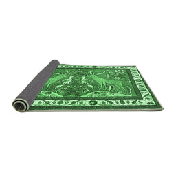 Sideview of Animal Emerald Green Traditional Rug, tr3371emgrn