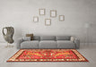Machine Washable Animal Orange Traditional Area Rugs in a Living Room, wshtr3371org