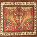 Square Animal Brown Traditional Rug, tr3371brn