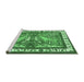 Sideview of Machine Washable Animal Emerald Green Traditional Area Rugs, wshtr3371emgrn