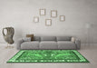 Machine Washable Animal Emerald Green Traditional Area Rugs in a Living Room,, wshtr3371emgrn