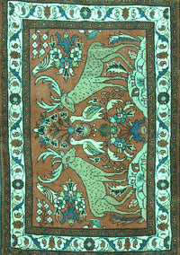 Animal Turquoise Traditional Rug, tr3371turq