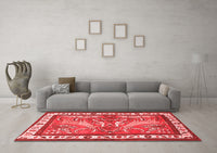 Machine Washable Animal Red Traditional Rug, wshtr3371red