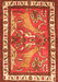 Serging Thickness of Machine Washable Animal Orange Traditional Area Rugs, wshtr3371org