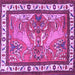 Square Animal Purple Traditional Rug, tr3371pur