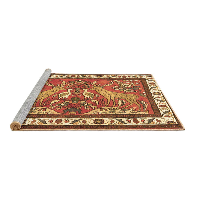 Sideview of Machine Washable Animal Brown Traditional Rug, wshtr3371brn