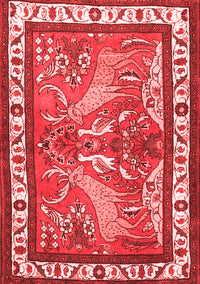 Animal Red Traditional Rug, tr3371red