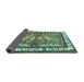 Sideview of Animal Turquoise Traditional Rug, tr3371turq