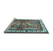 Sideview of Machine Washable Animal Light Blue Traditional Rug, wshtr3371lblu