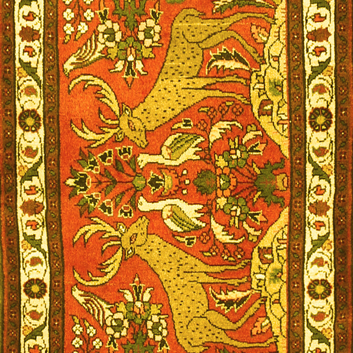 Animal Yellow Traditional Rug, tr3371yw
