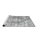 Sideview of Machine Washable Traditional Gunmetal Gray Rug, wshtr3372