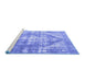 Sideview of Machine Washable Persian Blue Traditional Rug, wshtr3372blu