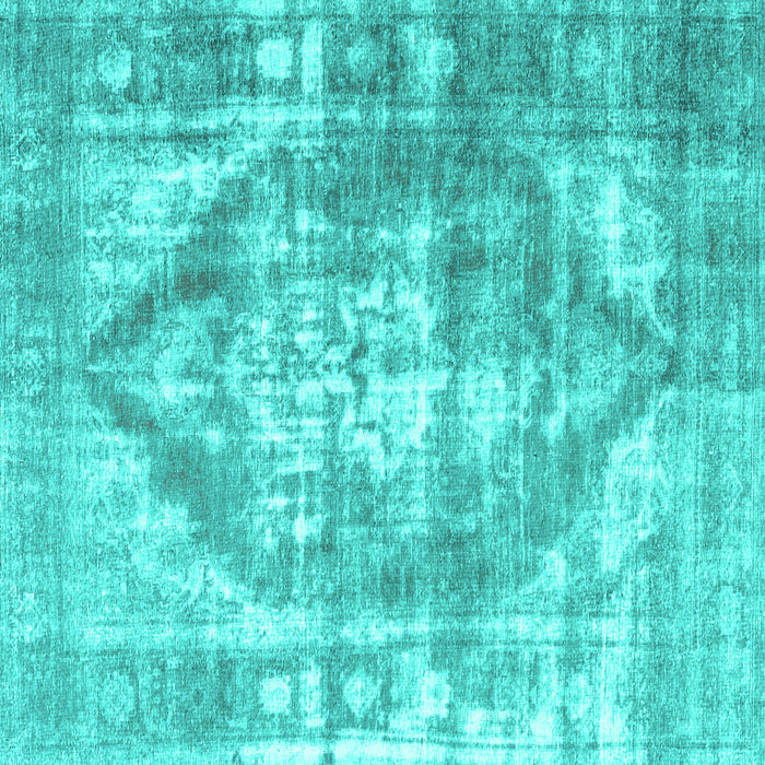 Square Machine Washable Persian Turquoise Traditional Area Rugs, wshtr3372turq