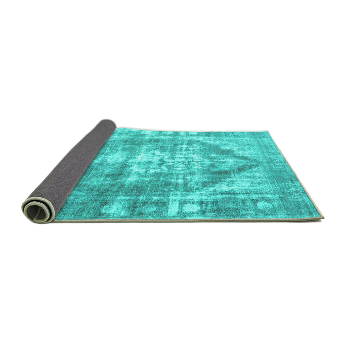 Sideview of Persian Turquoise Traditional Rug, tr3372turq