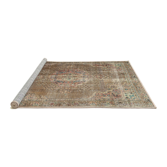 Sideview of Machine Washable Traditional Light French Beige Brown Rug, wshtr3373