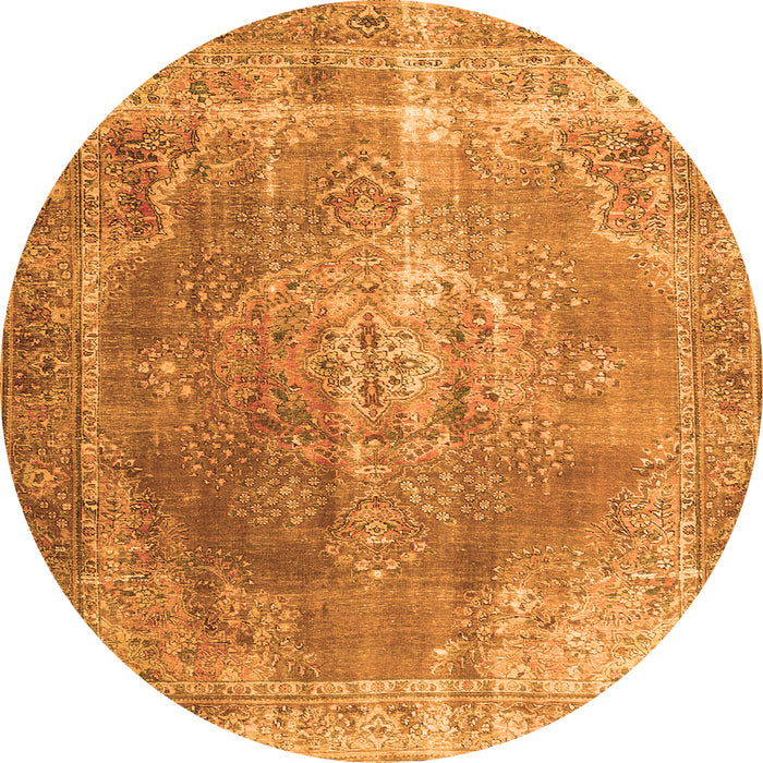 Square Persian Orange Traditional Rug, tr3373org