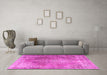 Machine Washable Persian Pink Traditional Rug in a Living Room, wshtr3373pnk