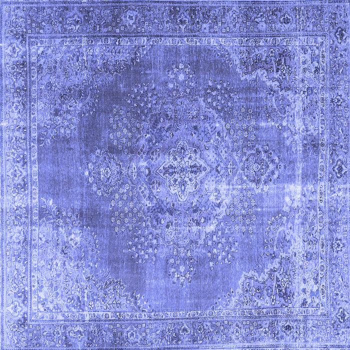 Square Persian Blue Traditional Rug, tr3373blu
