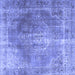 Square Persian Blue Traditional Rug, tr3373blu