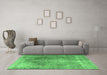 Machine Washable Persian Emerald Green Traditional Area Rugs in a Living Room,, wshtr3373emgrn