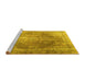 Sideview of Machine Washable Persian Yellow Traditional Rug, wshtr3373yw